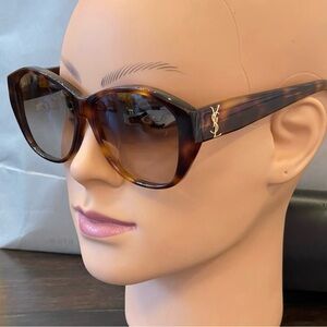 Saint Laurent Tortoise YSL logo Sunglasses